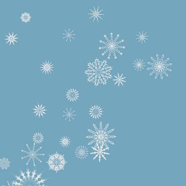Διάνυσμα φόντο το νέο έτος με νιφάδες χιονιού που πέφτουν - Διάνυσμα, εικόνα