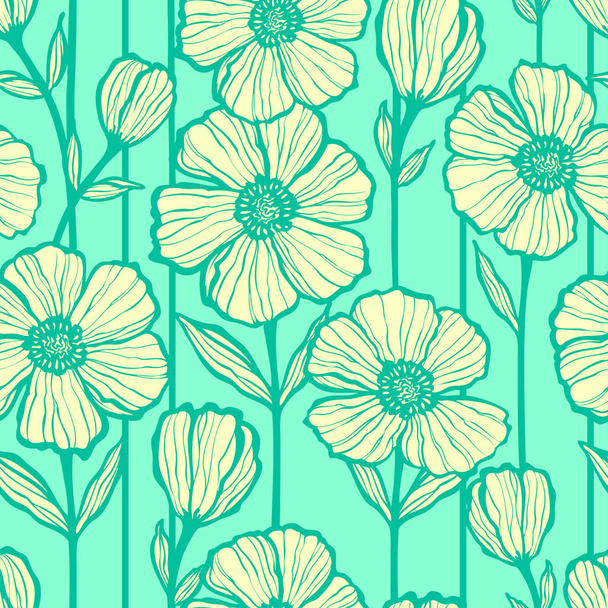 Floral seamless pattern. Flowers illustration - Vektor, kép