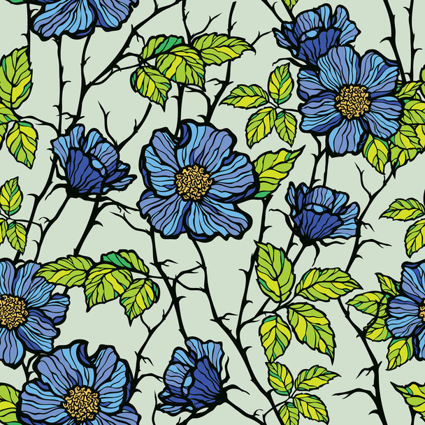 Seamless pattern with flowers roses - Vektor, Bild