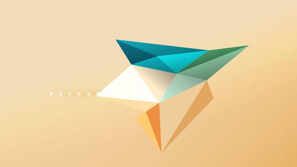 Fondo abstracto: composición geométrica de la forma del estilo de origami, concepto triangular de diseño de poli bajo. Colorida ilustración minimalista de moda
 - Vector, imagen