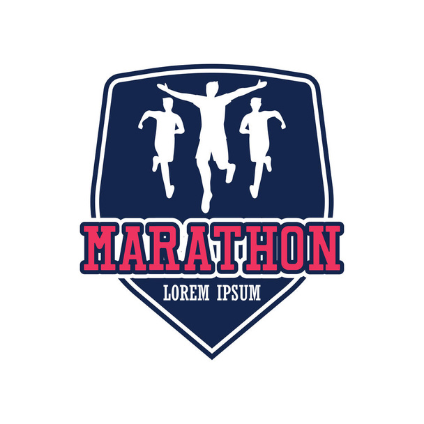 běh rasy lidí / maraton, sport a aktivity logo. vektorové ilustrace - Vektor, obrázek