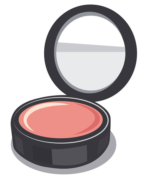 illustration of open make up powder puff box - Vektori, kuva