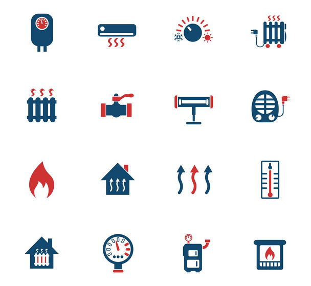 conjunto de ícone de aquecimento
 - Vetor, Imagem