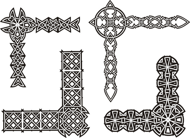 dekoracyjny węzeł celtyckie narożniki - Wektor, obraz