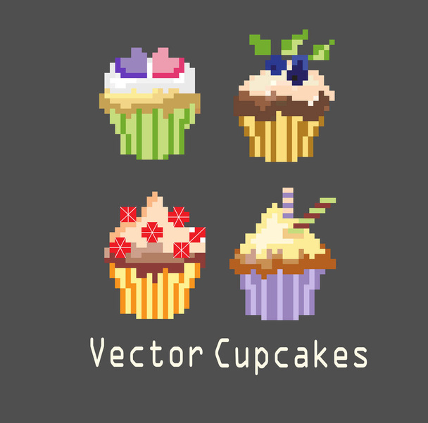 sets of cupcakes for decoration - Vector, Image