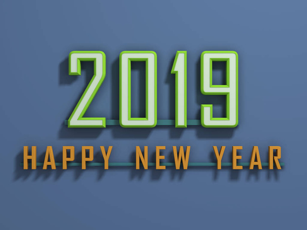     New Year 2019 Creative Design Concept - 3D Rendered Image  - Photo, Image