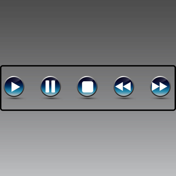 Button, vector, design, icon, media, play, web, circle, element, pause. - Vector, Image