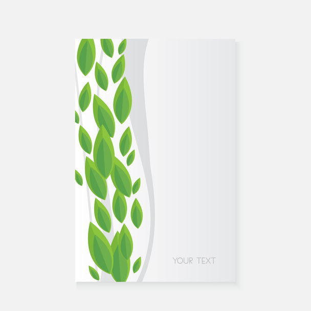 Vector banner with green leaves - Vector, Image