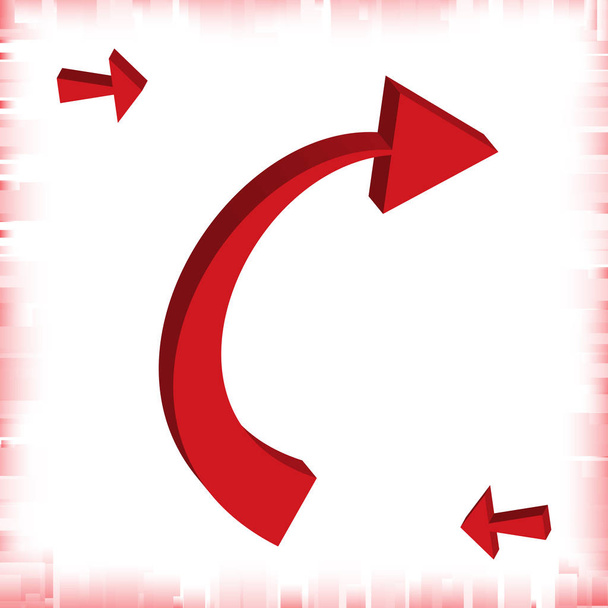 Ensemble d'icônes vectorielles de flèche 3d. Symbole de direction rouge ou signe de communication isolé sur fond blanc
 - Vecteur, image