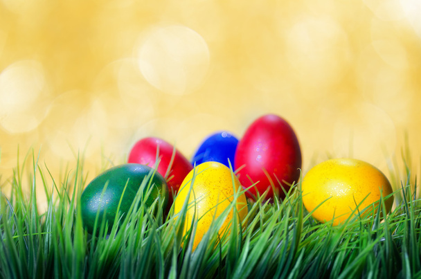 Easter eggs on green grass - Fotografie, Obrázek