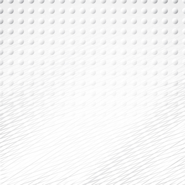 Light Halftone Background for Web Layout. White and Grey Half Tone Vector Pattern with Dots and Gradient Lines - Vector, Image