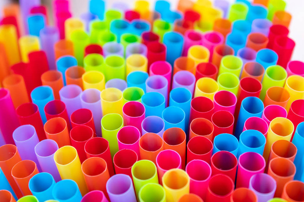 Drinking straws colorful coming together. - Photo, image