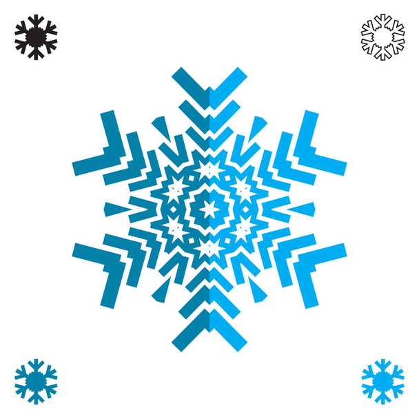 Icono de copo de nieve en estilo plano aislado sobre fondo blanco. Elemento copo de nieve para el diseño y decoración de invierno. Vector del refrigerador símbolo o logotipo
 - Vector, imagen