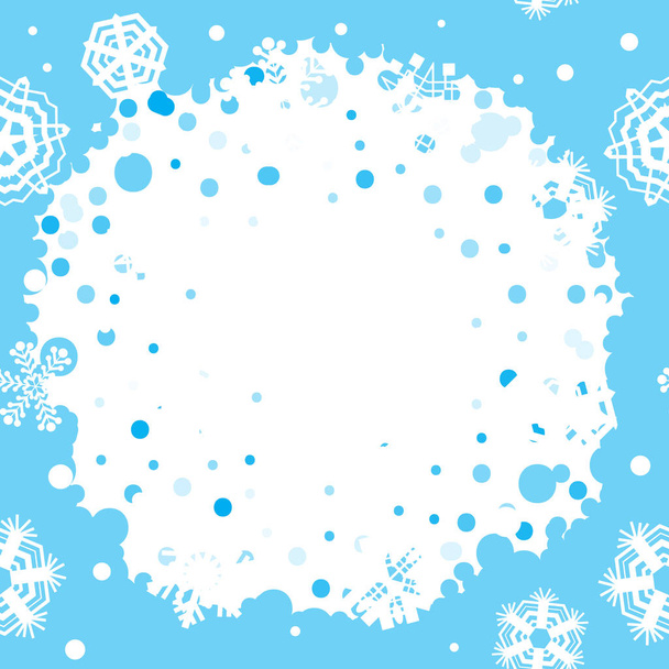 Φωτεινό μπλε φόντο με νιφάδες χιονιού. Διάνυσμα χιονοπτώσεις το χειμώνα μοτίβο. Χιόνι πέφτει εικονογράφηση για Χριστουγεννιάτικη διακόσμηση - Διάνυσμα, εικόνα