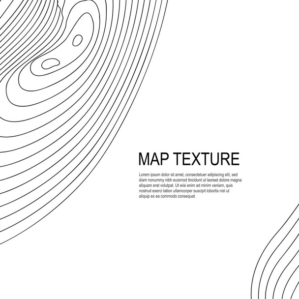 Topografické vektorové pozadí s místem pro text. Geodetické tvary mapových textur s liniemi obrysů terénu. Zeměpisná reliéfní krajina. Topografie a kartografie vzor - Vektor, obrázek