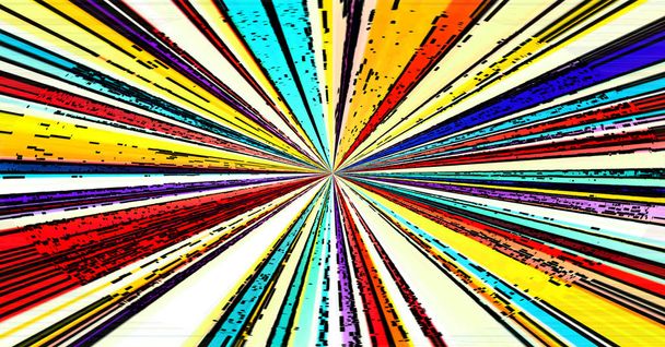 Renkli çizgili soyut ray patlama grafik şeritler renkli arka plan bulanıklık - Fotoğraf, Görsel