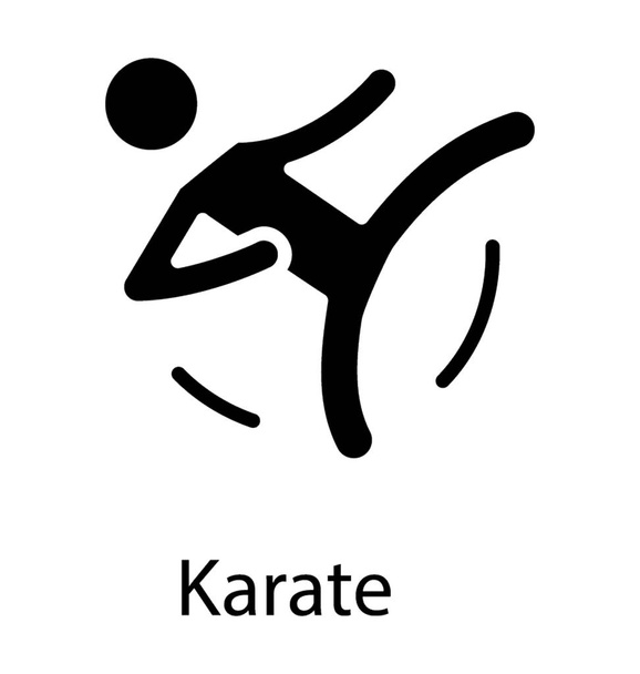 Kara ottaa lyöminen ja potkiminen, järkeä karate kuvake
 - Vektori, kuva