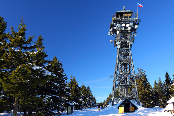 Πύργος Cerna ΧΩΡΑ (μαύρο βουνό) το χειμώνα - Φωτογραφία, εικόνα