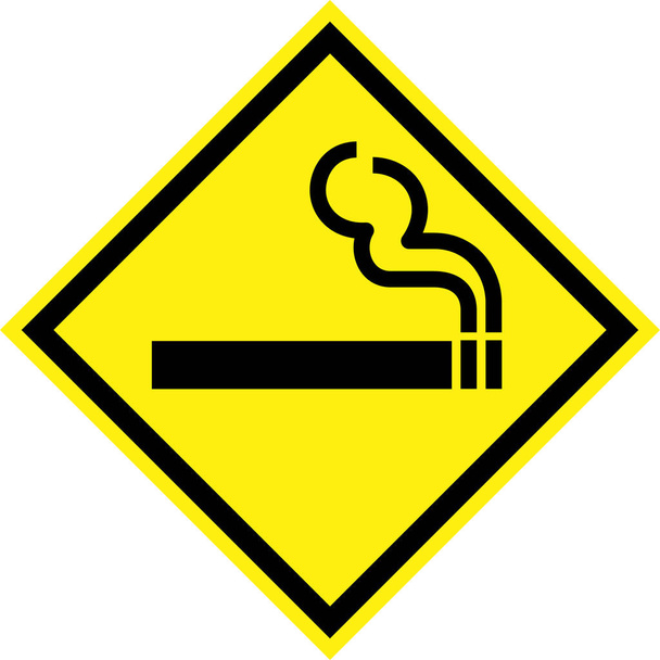 Gelbes Warnschild mit Rauchzeichen - Foto, Bild