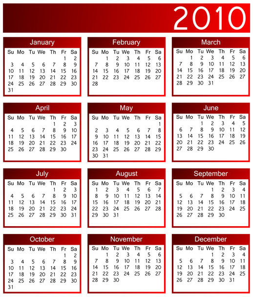 Year 2010 calendar - Valokuva, kuva