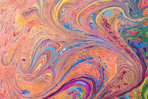 Traditional marbling artwork patterns as colorful abstract background - Photo, Image