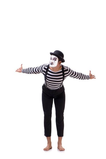 Young mime isolated on white background - Valokuva, kuva