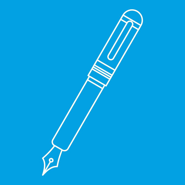 Black fountain pen icon outline - Vector, afbeelding