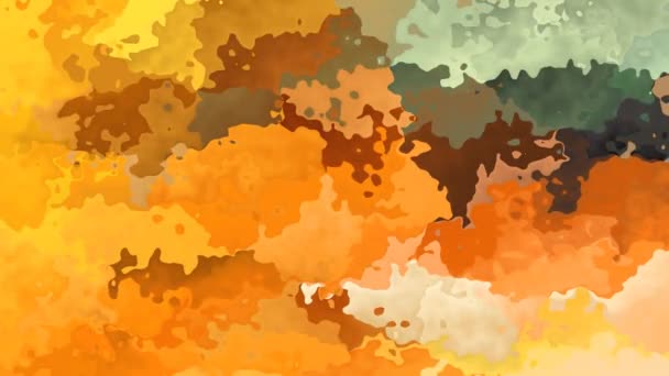 abstracto animado manchado fondo sin costura bucle de vídeo - efecto acuarela - color naranja y verde caqui vibrante
 - Imágenes, Vídeo