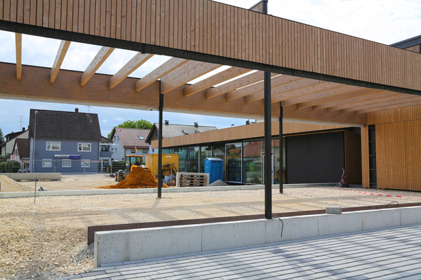 Construção de um novo edifício moderno da comunidade pública na aldeia na Alemanha
. - Foto, Imagem