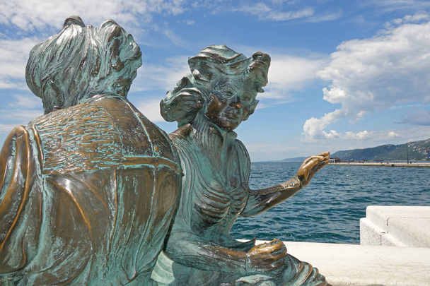  monument of sharpshooters and girls in Trieste by Fiorenzo Bacci, scala reale della riva dei caduti, Trieste, Italy - Photo, Image