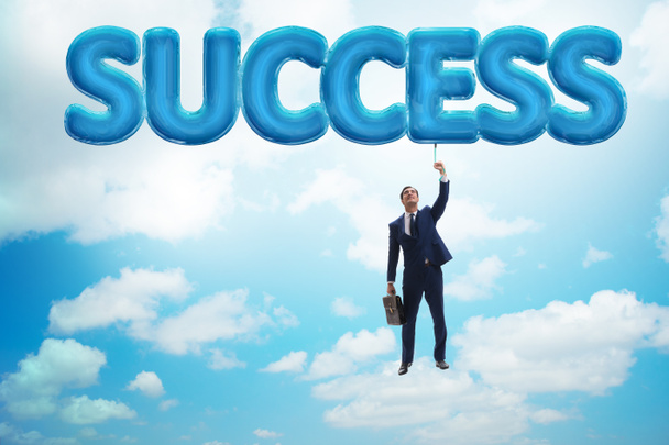 Businessman flying in success concept - Photo, Image