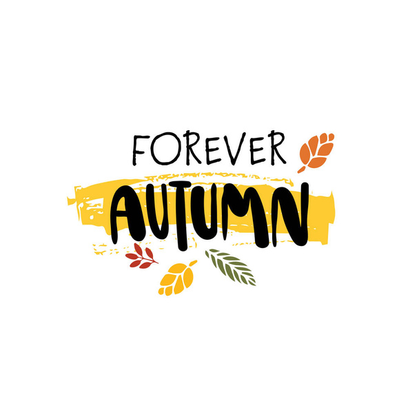 forever autumn badge isolated design label season lettering for logo templates invitation greeting card prints and posters - Vecteur, image