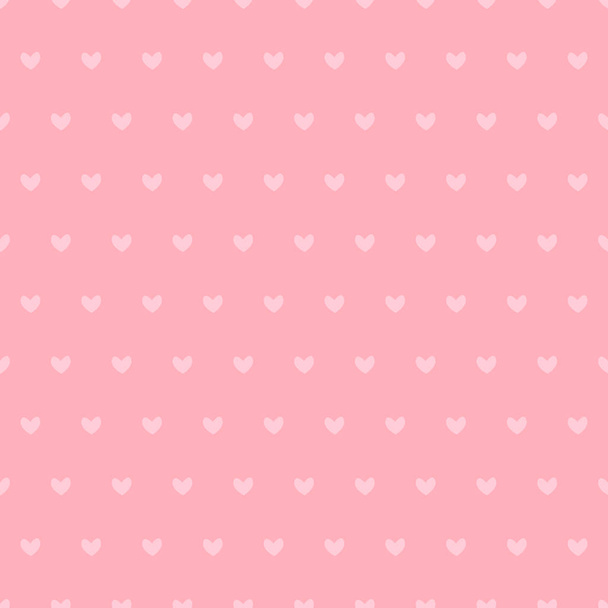 nahtloses Muster mit kleinen rosafarbenen Herzen. Vektorillustration. - Vektor, Bild