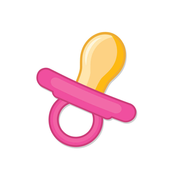 chupete maniquí bebé icono de color rosa en estilo de dibujos animados planos, vector de stock ilustración
 - Vector, Imagen