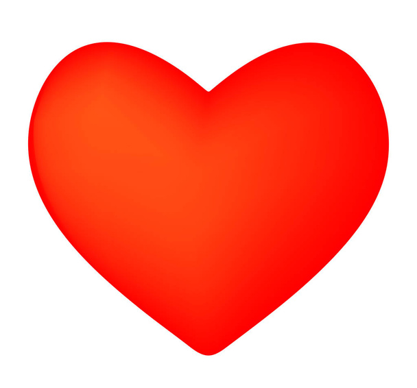 vermelho ícone do coração design plano isolado no fundo branco
 - Vetor, Imagem