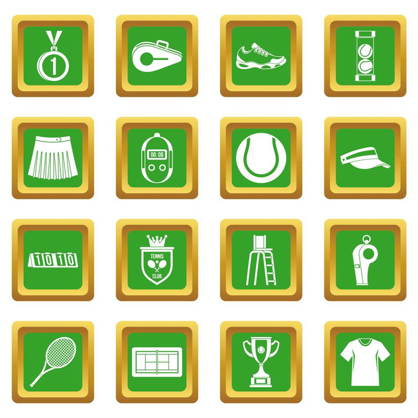 Set icone tennis verde
 - Vettoriali, immagini