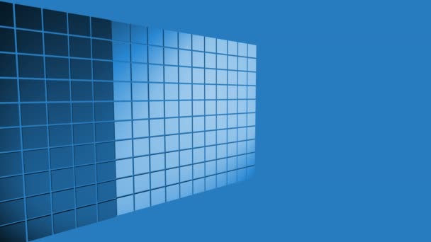 Streszczenie animowane komputer niebieski tło wygaszacz ekranu z obrotowym prostokąty render 3d z mocą kierunkowe źródła światła - Materiał filmowy, wideo