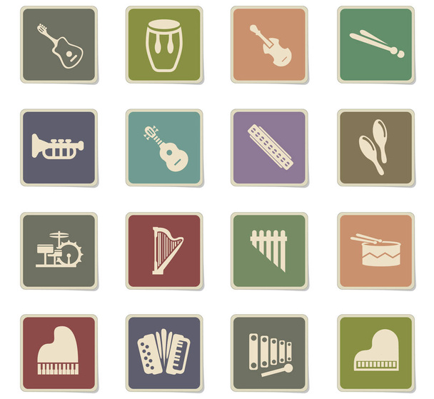 musical instruments icon set - Vector, Image