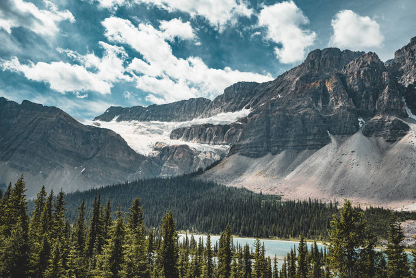 Panorama Mountain View over Hector Lake, Banff National Park - Photo, Image