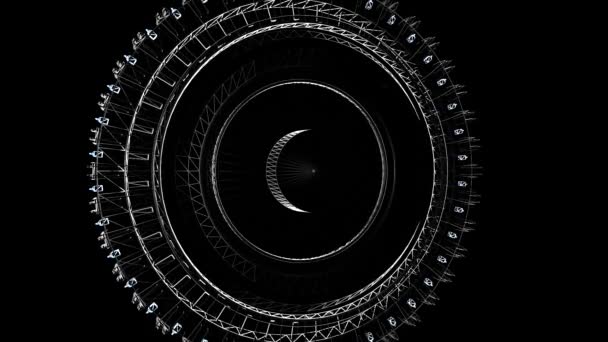 Animation eines abstrakten technologischen Kreislaufs. futuristisches Technologiekonzept. futuristisches Weltraumobjekt - Filmmaterial, Video