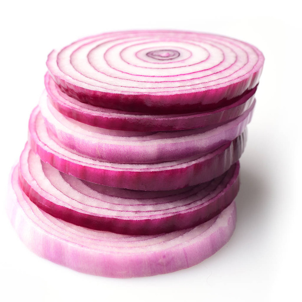 Close view of red onion rings - Photo, Image