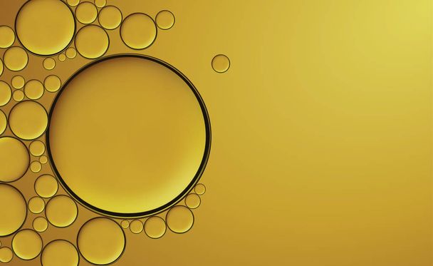 Oil cosmetics vector illustration. Skin care woman cosmetics. Olive oil dropsbackground. Liquid cosmetic products essential concept. EPS 10. - Vektor, Bild