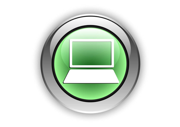 laptop glass button design  - Vecteur, image