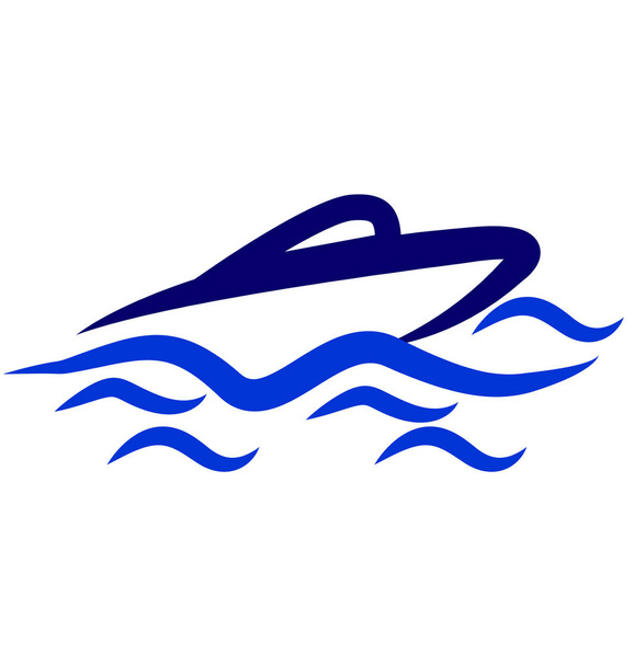Boot auf dem Meer Symbol - Vektor, Bild
