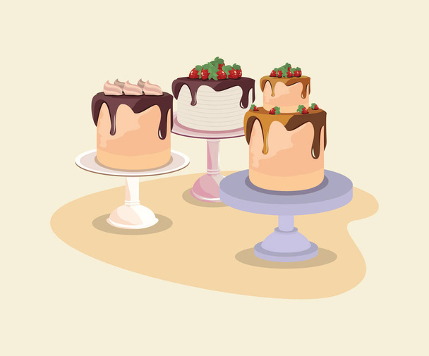 Χαρούμενη τούρτα γενεθλίων - Διάνυσμα, εικόνα