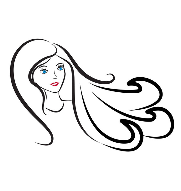 Εικονίδιο σαλόνι μαλλιά κορίτσι - Διάνυσμα, εικόνα