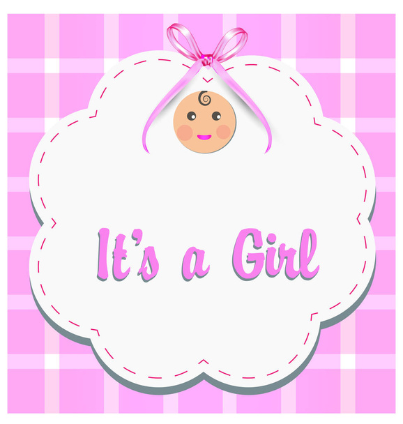 Baby girl gender reveal vector - Διάνυσμα, εικόνα