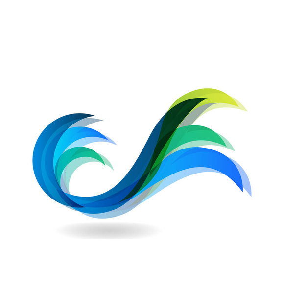 Wavy sea water icon vector - Vector, Image