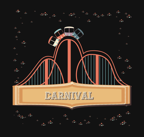 carnival roller coaster icon - Vector, Image