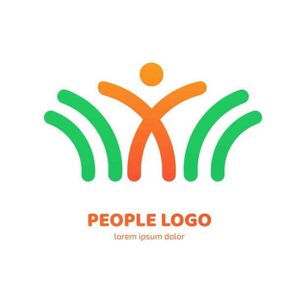 People icon. Fitness sport symbol. Positive insignia. Health healthcare concept - Vector, Image